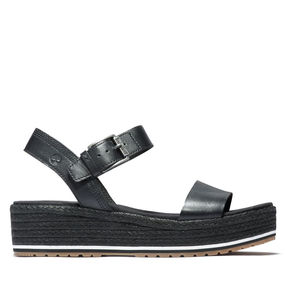 Sandalias Timberland Argentina Mujer - Santorini Sun Ankle Strap - Negras - TXYJKA-402